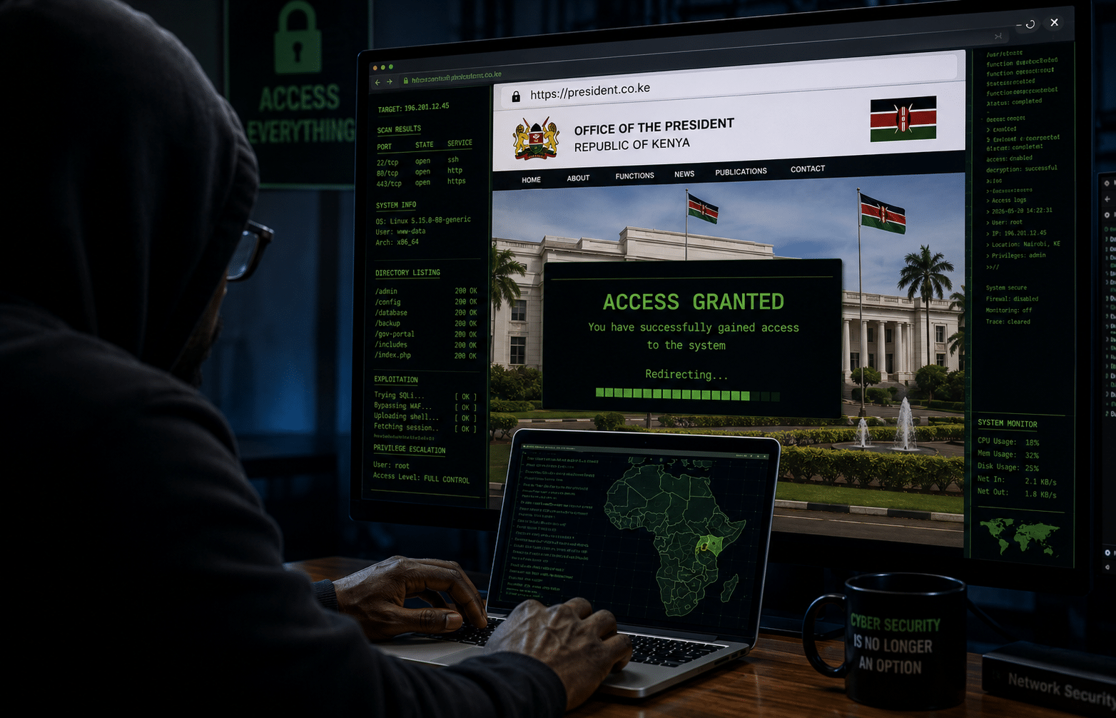 Hackers take over Kenya’s president’s website, demand 5 Bitcoins ransom 